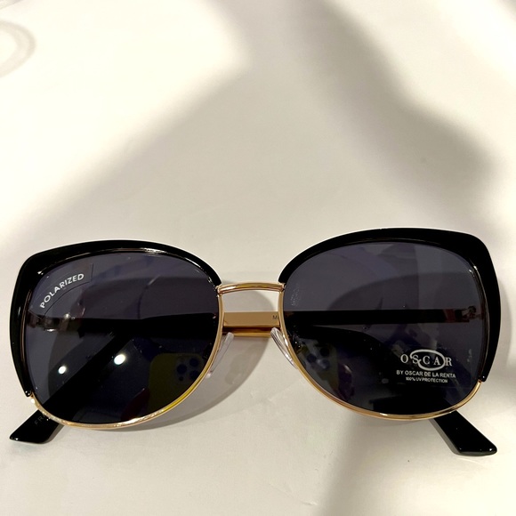 OSCAR BY OSCAR DE LA RENTA, METAL FRAME POLARIZED SUNGLASSES, SUPER NICE & CHIC - Picture 9 of 10